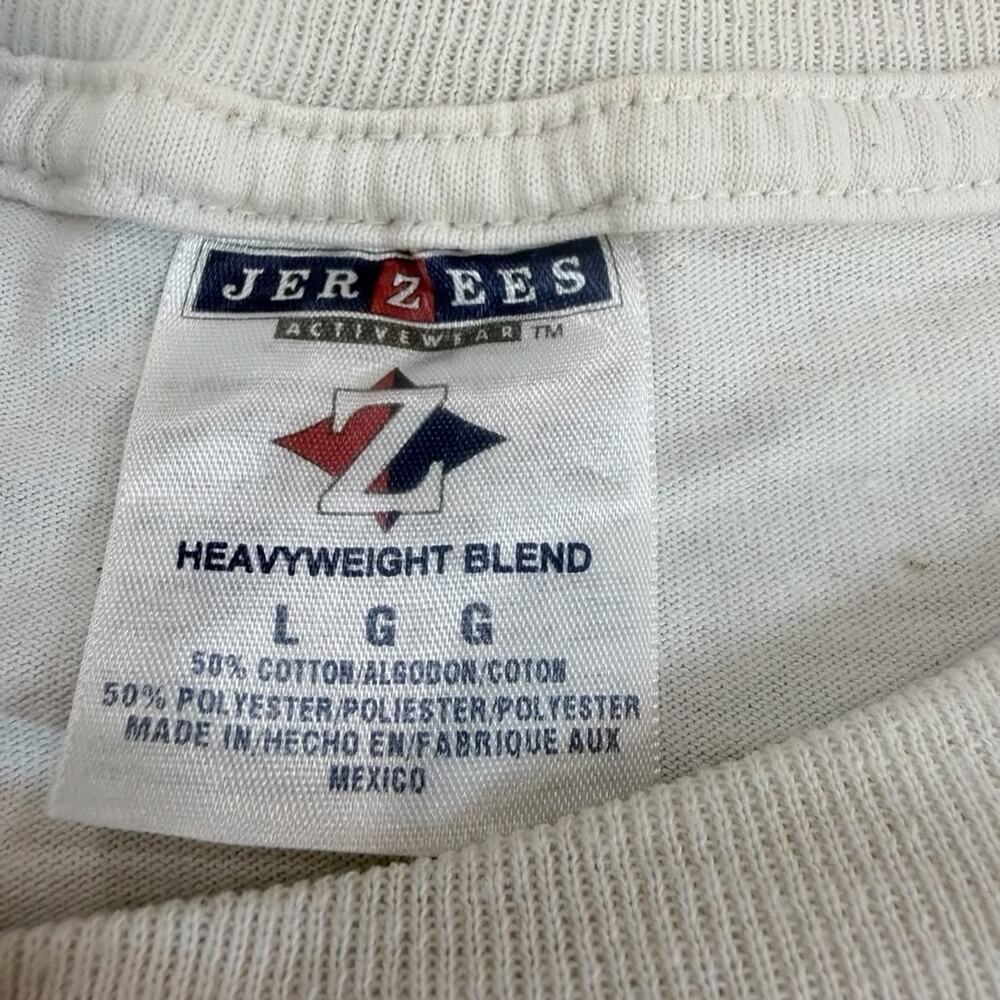 American Flag Bald Eagle Patriotic Jerzees T Shirt Sz L Mens White Graphic Tee - Picture 3 of 11